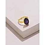 Plum Oval Crystal Ring