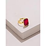 Ruby Cube Crystal Ring