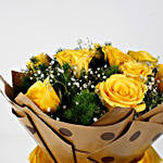 Bright 10 Imported Yellow Roses Bouquet
