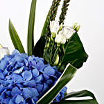 Imported Blue Hydrangea Glass Vase Arrangement