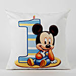 1st Birthday Mickey Printed Cushion & Mug Combo