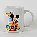 1st Birthday Mickey Printed Cushion & Mug Combo