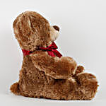 Large Teddy Bear With Love Flower Dark Brown