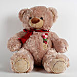 Large Teddy Bear With Love Flower Light Brown