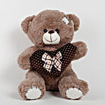 Small Teddy Bear With Heart & Patch Brown