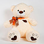 Teddy Bear With Rose Fur Pattern Cream