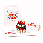 Handmade 3D Pop Up Birthday Cake Greeting Card