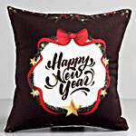 Happy New Year Black Cushion