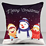 Merry Christmas Snowman Cushion