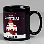 Personalised Merry Christmas Santa Black Mug