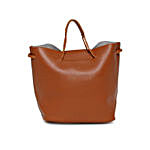 Alvaro Castagnino Grey & Brown Handbag with Small Pouch