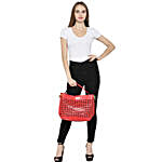 Alvaro Castagnino Red Handbag & Pouch Combo for Women