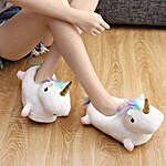 White Unicorn Plush Slippers