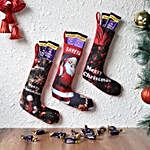 Elegant Set of 3 Christmas Stockings With Chocolates