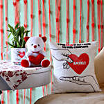 2 Layer Bamboo Plant with Love Cushion & Teddy