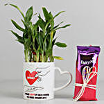 2 Layer Lucky Bamboo Plant with Dairy Milk Silk Chocolates