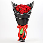 12 Red Carnations in Black Paper