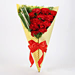 12 Red Carnations & Teddy Bear Combo