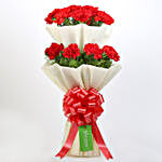 20 Red Carnations Bouquet & Cadbury Celebrations Box