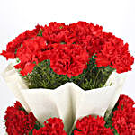 Beautiful 2 Layered Red Carnations Bouquet