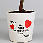 Rose Plant in Personalised Make My Heart Smile Pot