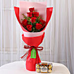 8 Red Roses with Ferrero Rocher Combo