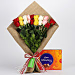 Mix Roses Bouquet & Cadbury Celebrations
