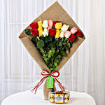 Mix Roses Bouquet & Ferrero Rocher Box