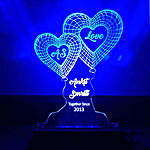 Personalised Blue LED Heart Lamp