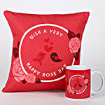 Happy Rose Day Mug & Cushion Combo