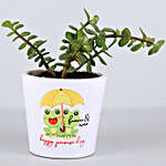 Jade Plant in Happy Promise Day Pot