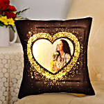 Blingy Heart Personalised LED Cushion