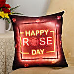 Happy Rose Day LED Cushion