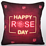 Happy Rose Day LED Cushion