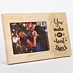 Personalised Make My Heart Smile Engraved Wooden Frame