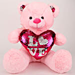 Pink Color Sequin Love Teddy Bear