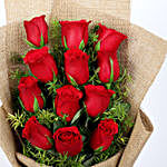 12 Layered Red Roses Bouquet & Choco Cream Cake