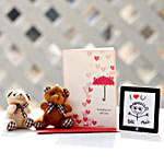 Valentines Card & Cuddly Teddy Bears Combo
