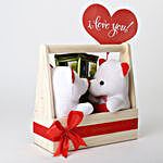 Pair Of Teddy In Wooden Kissing Booth