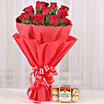 Red Roses & Ferrero Rocher Combo