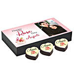 Personalised Rose Day Heart Chocolates