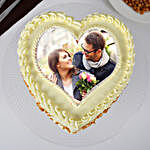 Heart Shaped Butterscotch Photo Cake 1kg Eggless