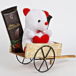 Cute Teddy Bears & Chocolates in Bullock Cart