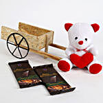 Cute Teddy Bears & Chocolates in Bullock Cart