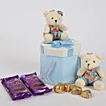 Teddy Bear & Chocolates Blue Box