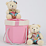 Teddy Bears & Ball Candles in Pink Box