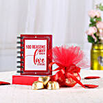 100 Reasons Love Book & Heart Chocolates Combo