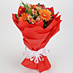 Orange Gerberas & Red Roses Bouquet