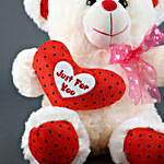 Teddy Bear With Side Heart- Cream