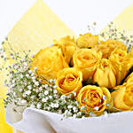 Flaming Yellow Roses Bouquet